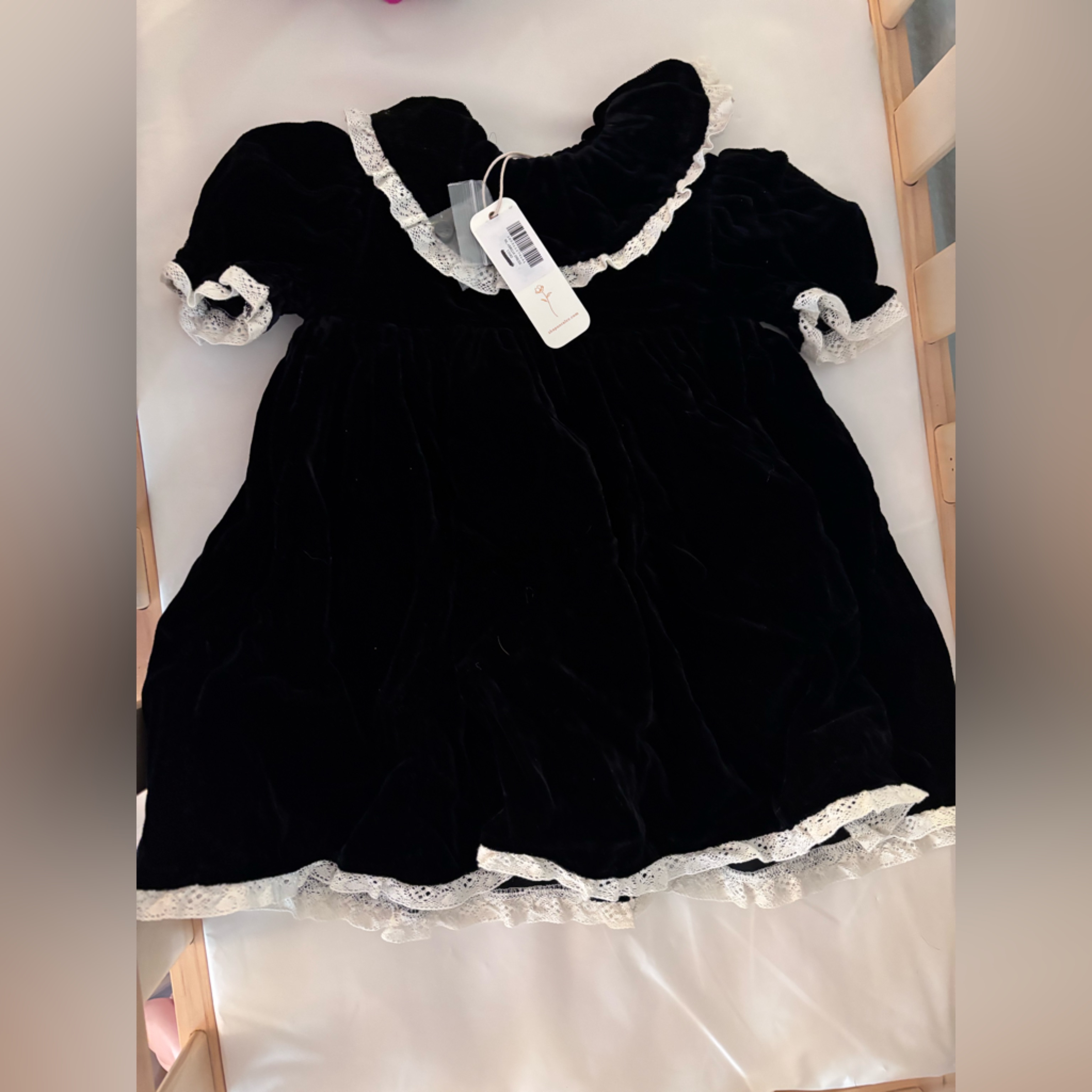 Girls Black Amelia Dress - 12 Months